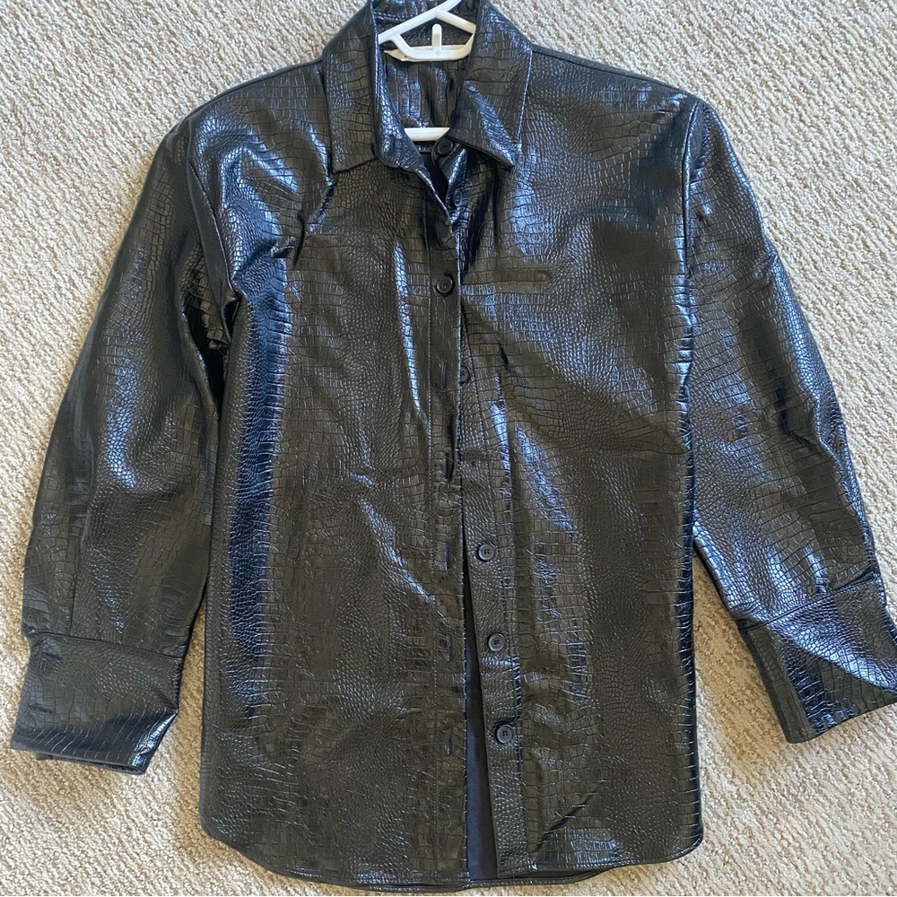 ZARA Croc patent leather top